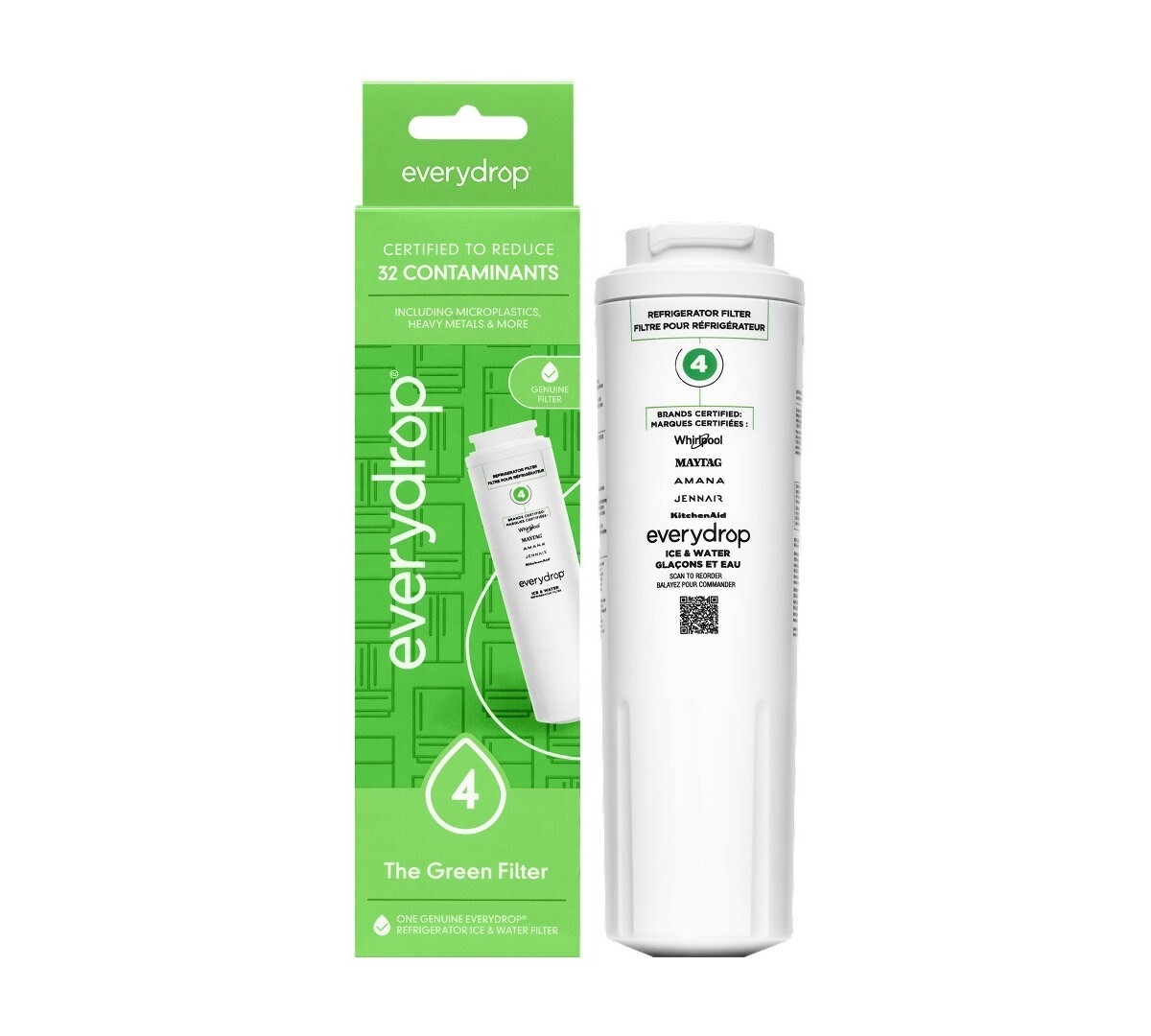 everydrop® Refrigerator Ice & Water Filter 4 - Green - 1 Pack