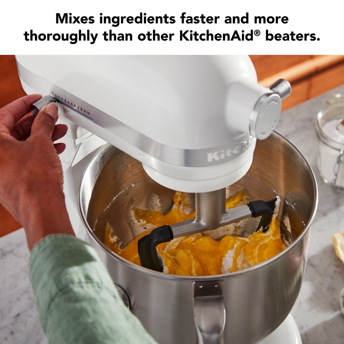 Double Flex Edge Beater for select KitchenAid® Bowl-Lift Stand Mixers - Silver - Image 4