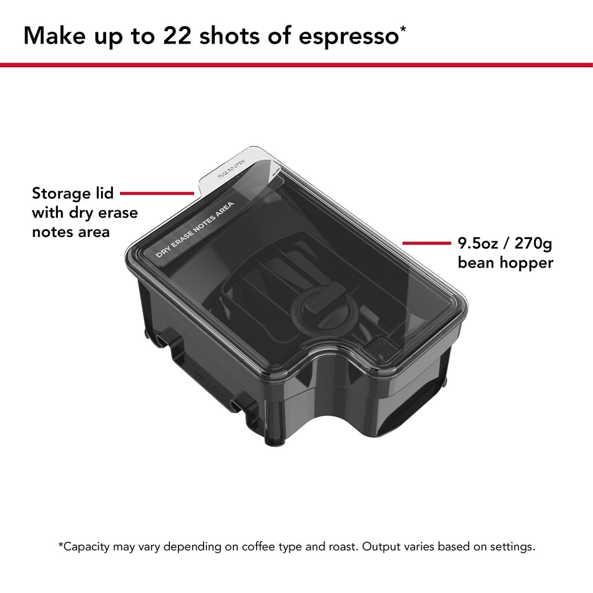 9.5 Oz. Removable Bean Hopper with lid for KitchenAid® Fully Automatic Espresso Machines - KF6, KF7, KF8 - Image 4