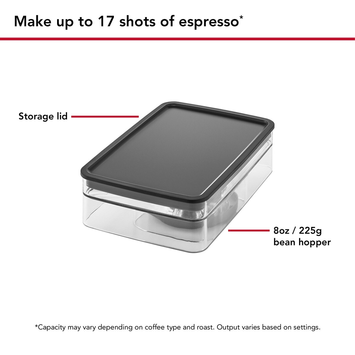 8 Oz. Removable Bean Hopper with lid for KitchenAid® Semi Automatic Espresso Machines - KES6551 - Image 2