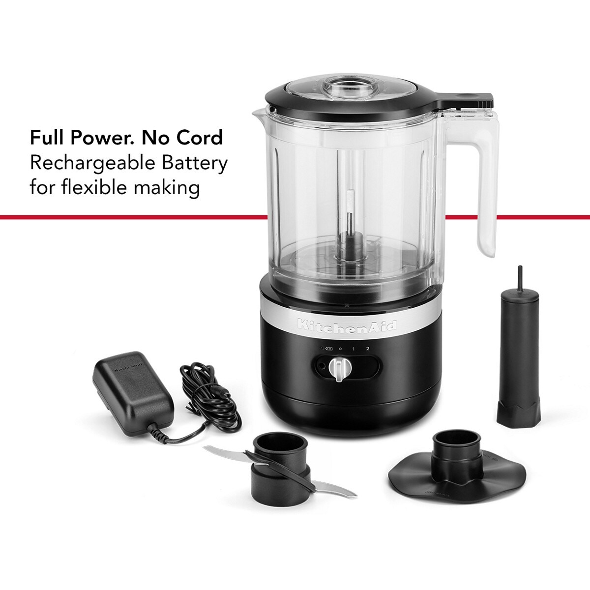Cordless 5 Cup Food Chopper - Black Matte - Image 3