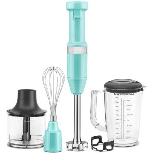 Variable Speed Corded Hand Blender with Accessories - Aqua Sky