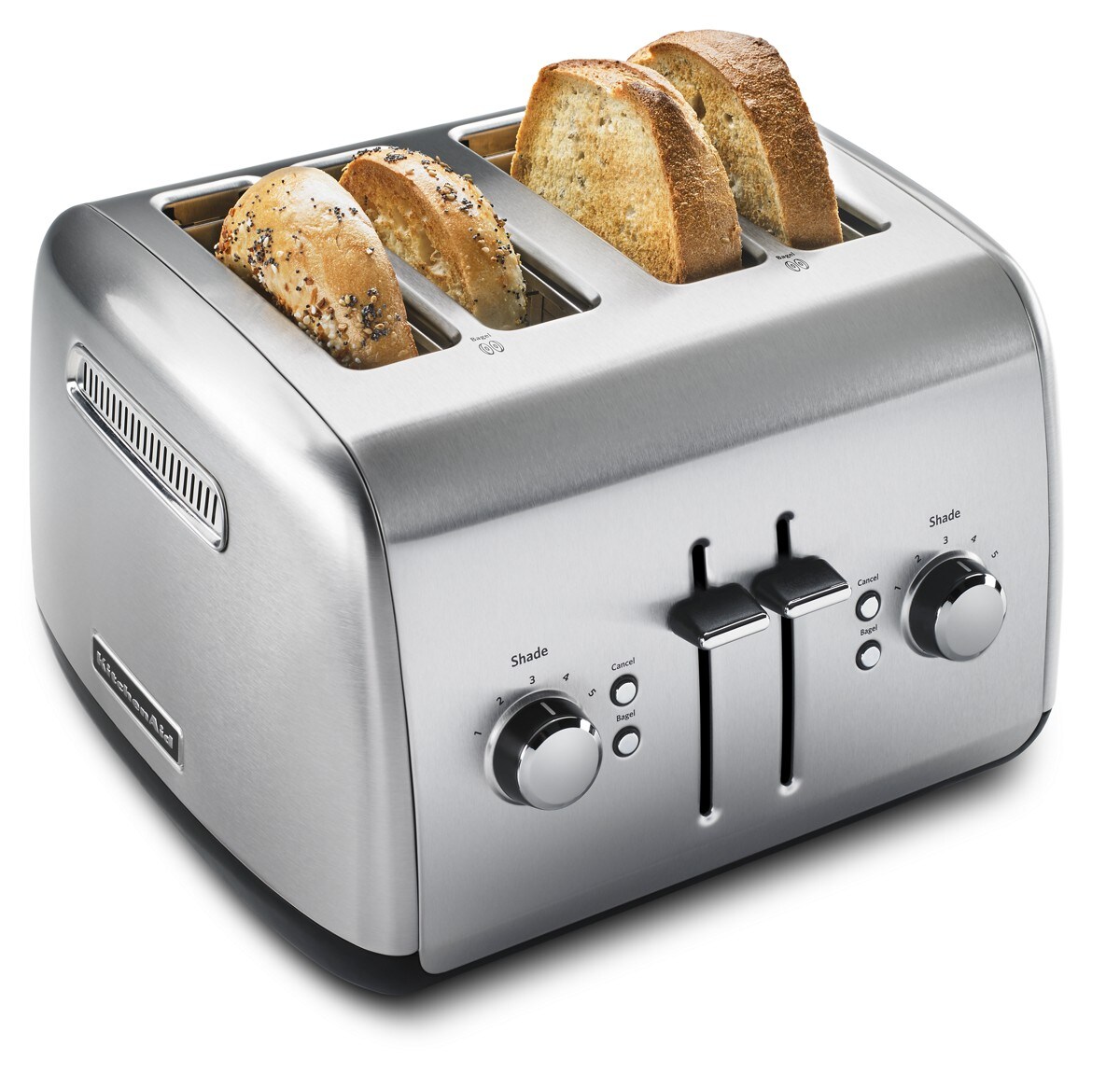 4-Slice Toaster with Manual High-Lift Lever - Brushed Stainless Steel - Image 4