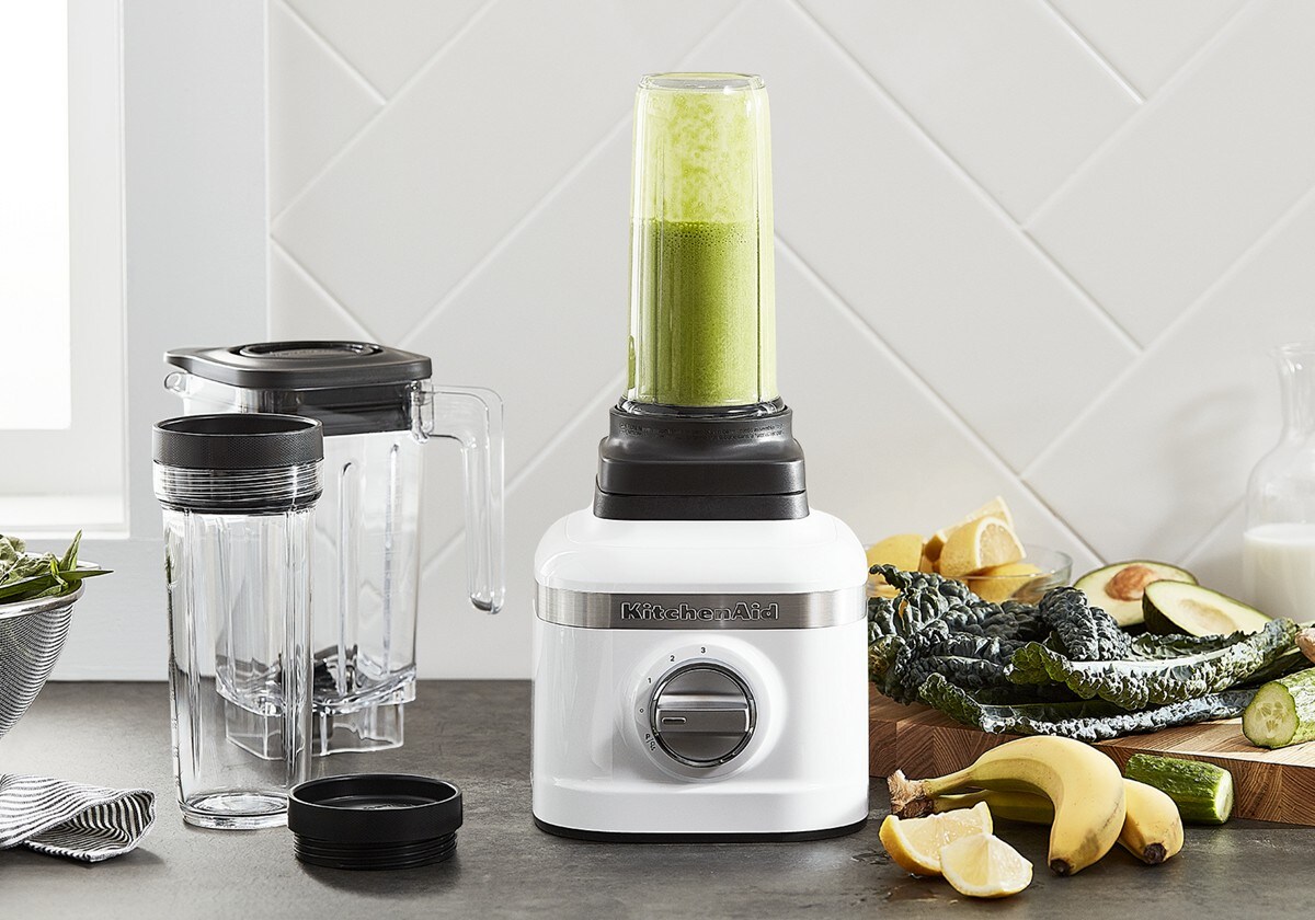 K150 3 Speed Ice Crushing Blender with 2 Personal Blender Jars - White - Image 3