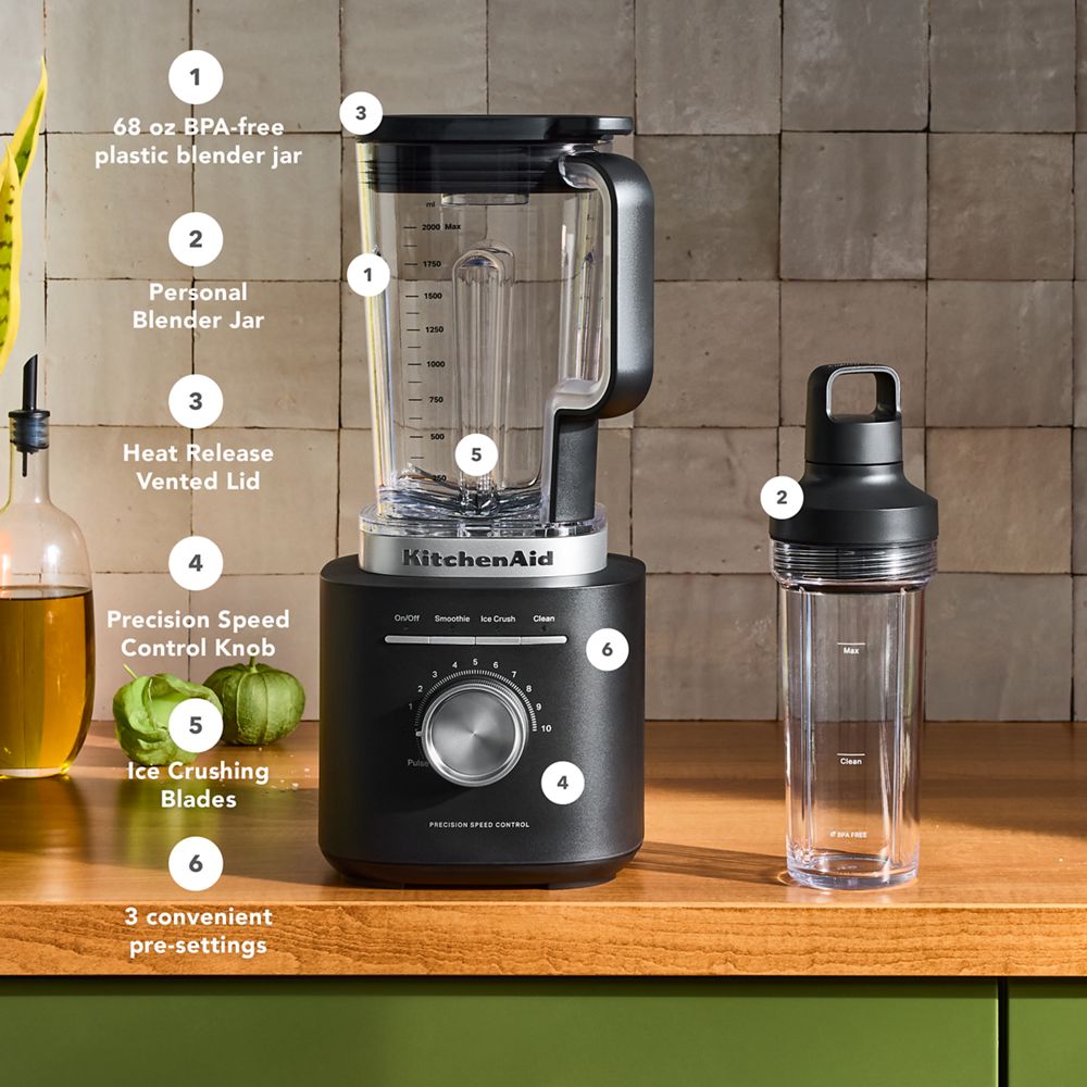 KitchenAid® Pure Power Blender with Personal Blending Jar - Black Matte - Image 8
