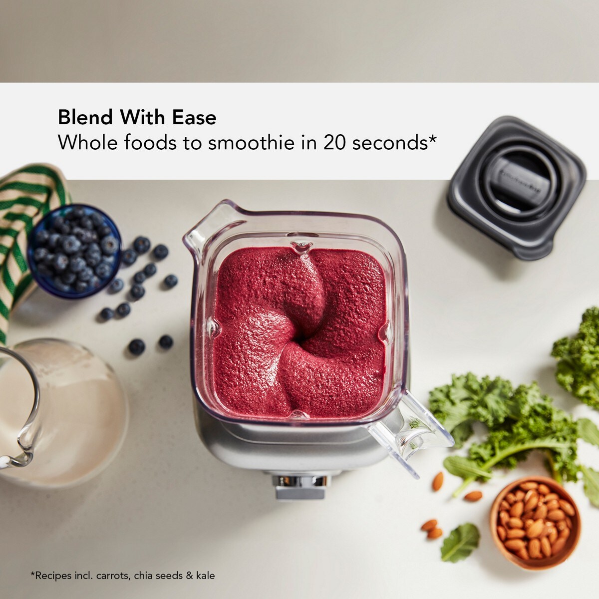 K400 Variable Speed Blender with Personal Blender Jar - Contour Silver - Image 2