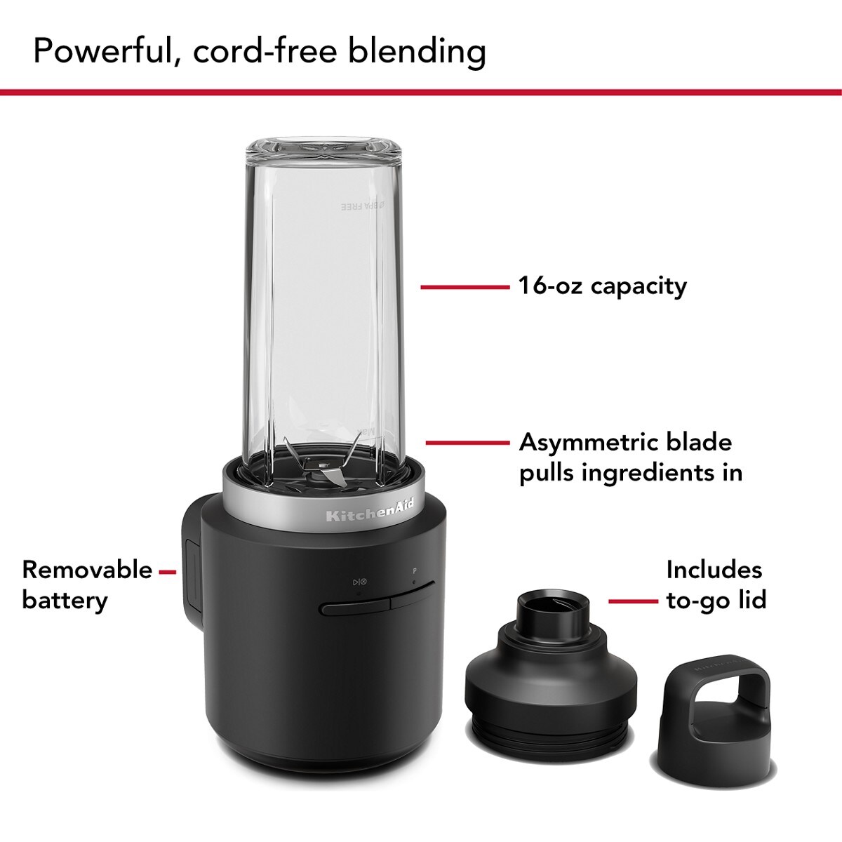 KitchenAid Go® Cordless Personal Blender - battery included - Black Matte - Image 4