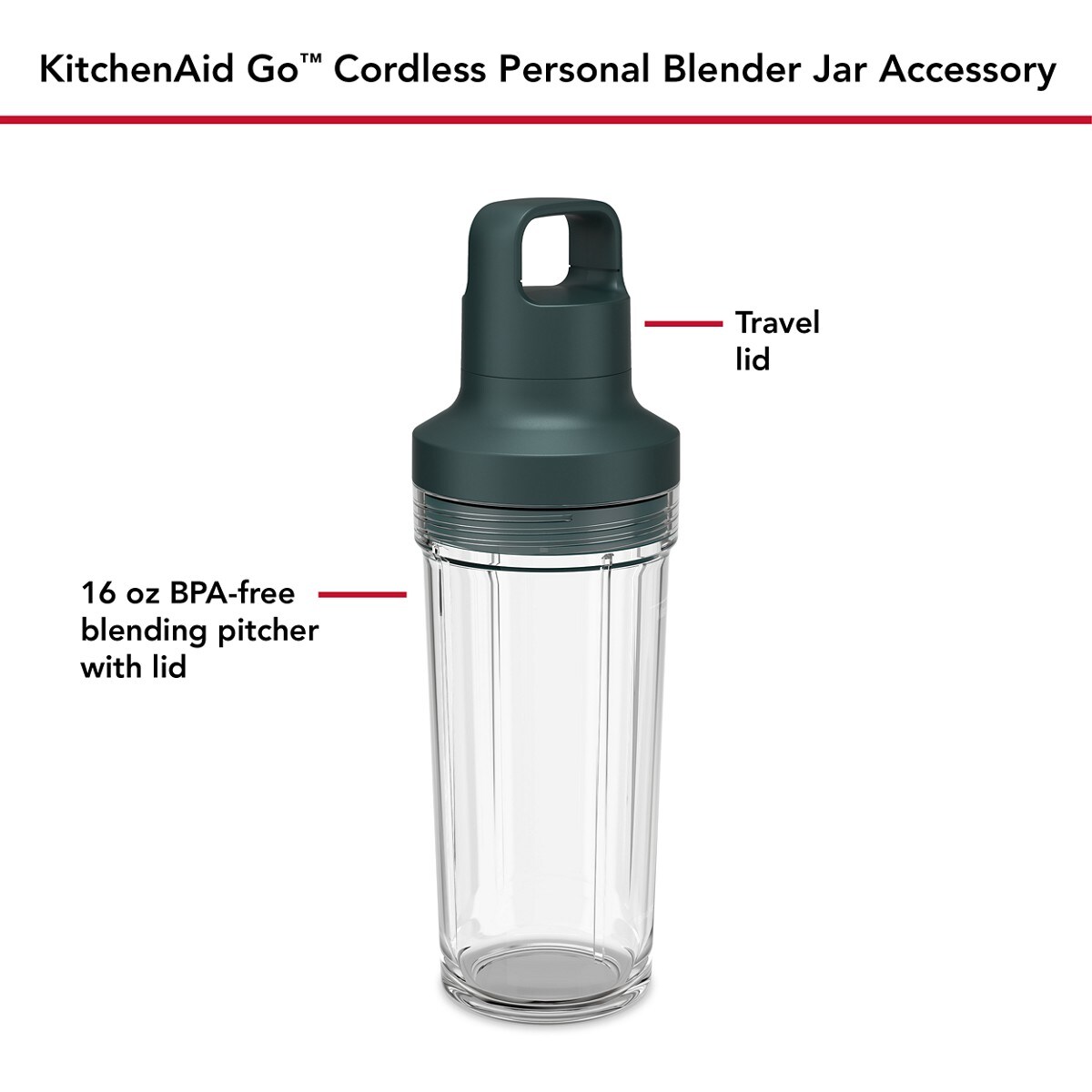 KitchenAid Go® Personal Blender Jar Accessory - Shaded Palm - Image 2