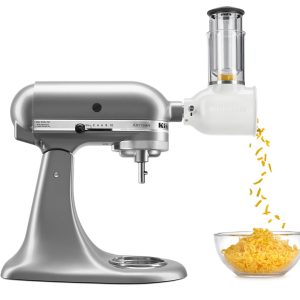 Value Bundle Artisan® Series 5 Quart Tilt-Head Stand Mixer with Fresh Prep Slicer/Shredder Attachment - Contour Silver