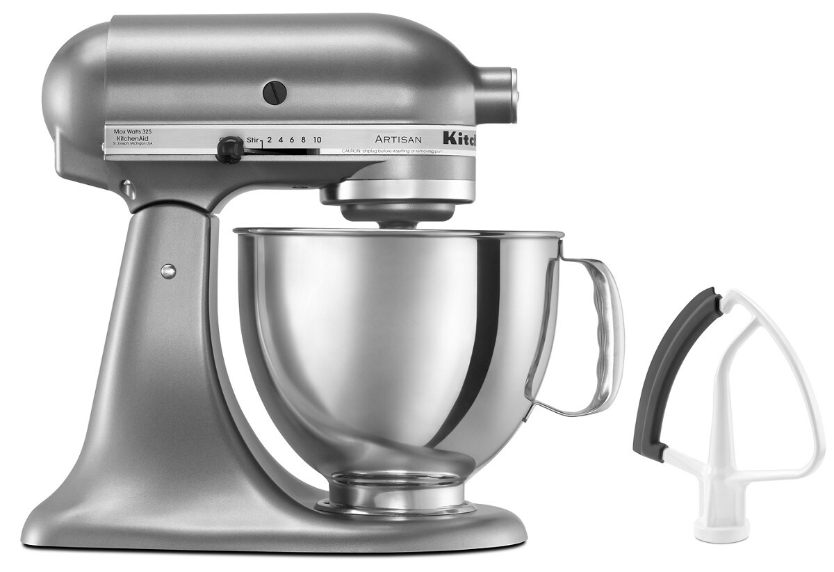 Value Bundle Artisan® Series 5 Quart Tilt-Head Stand Mixer with Flex Edge Beater - Contour Silver