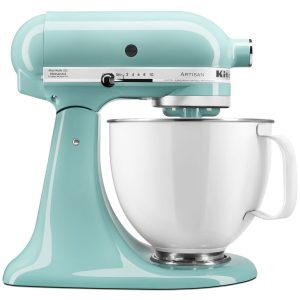 Artisan® Series Tilt-Head Stand Mixer with 5 Quart White Colorfast Finish Stainless Steel Bowl - Aqua Sky
