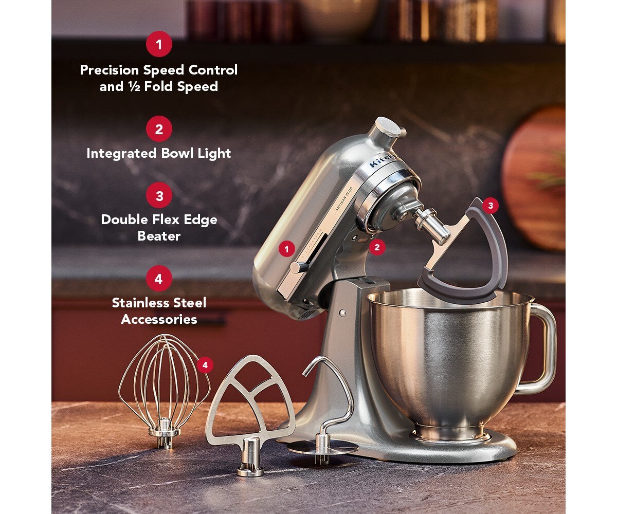 Artisan Plus Series 5 Quart Tilt-Head Stand Mixer - Medallion Silver - Image 2