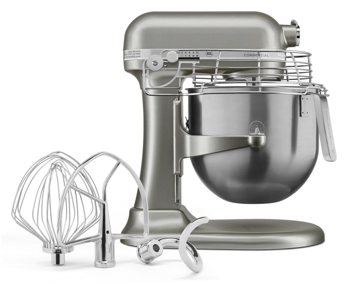 NSF Certified® Commercial Series 8 Quart Bowl-Lift Stand Mixer with Stainless Steel Bowl Guard - Contour Silver - Image 2
