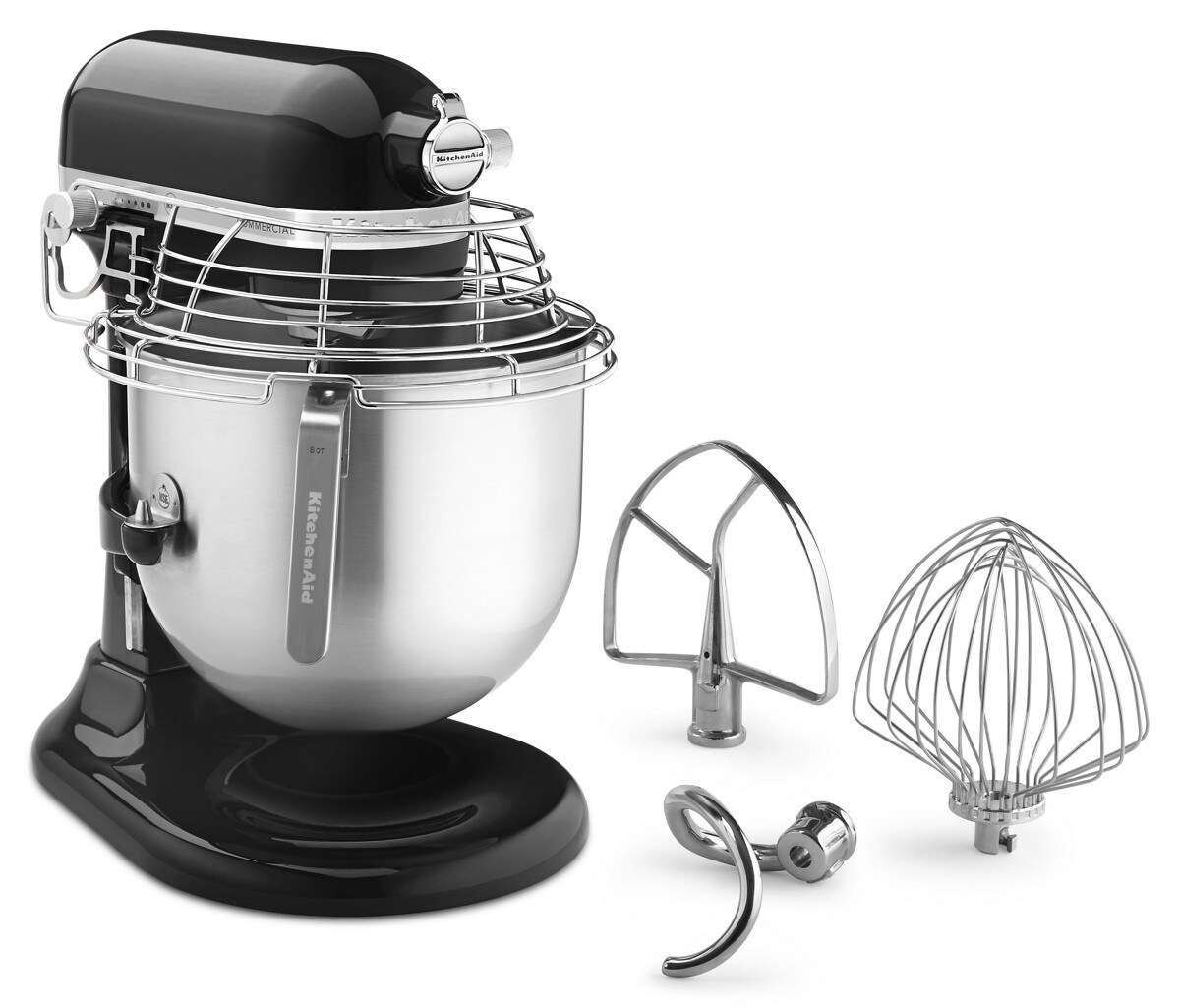 NSF Certified® Commercial Series 8 Quart Bowl-Lift Stand Mixer with Stainless Steel Bowl Guard - Onyx Black - Image 2