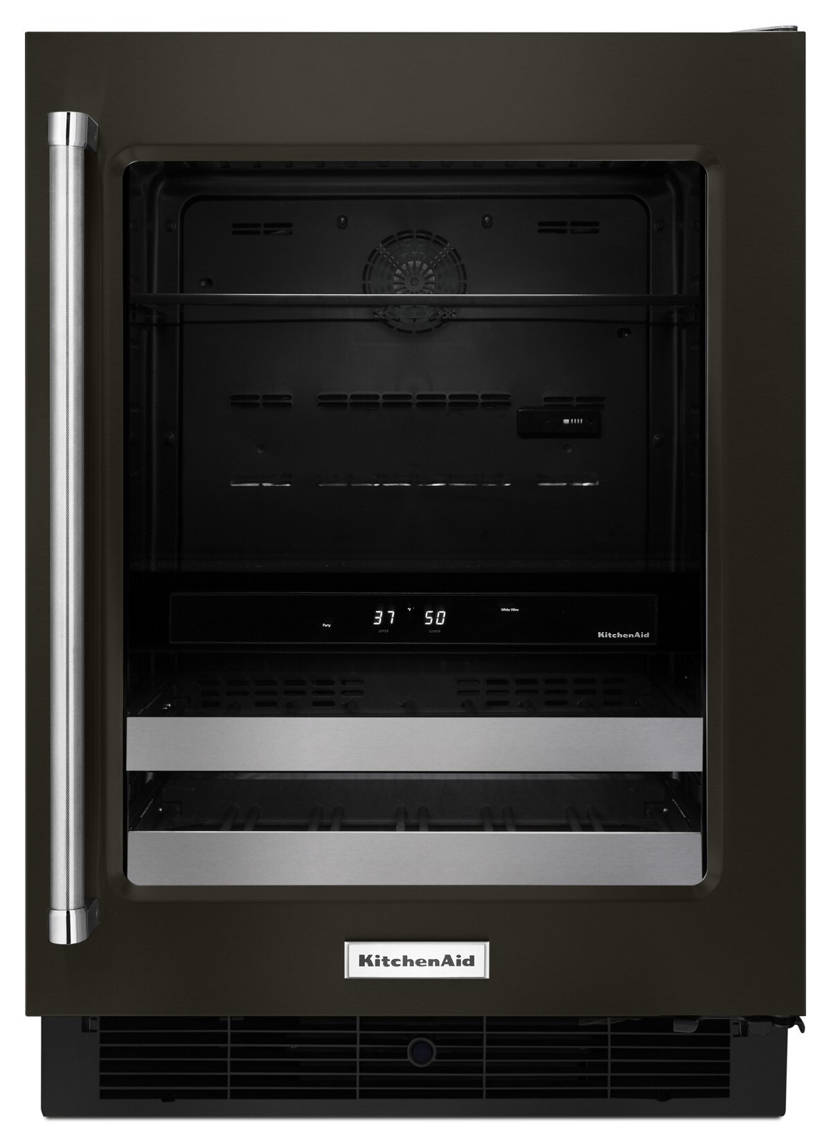 24" Stainless Steel Beverage Center with SatinGlide® Metal-Front Racks - Black Stainless Steel with PrintShield™ Finish