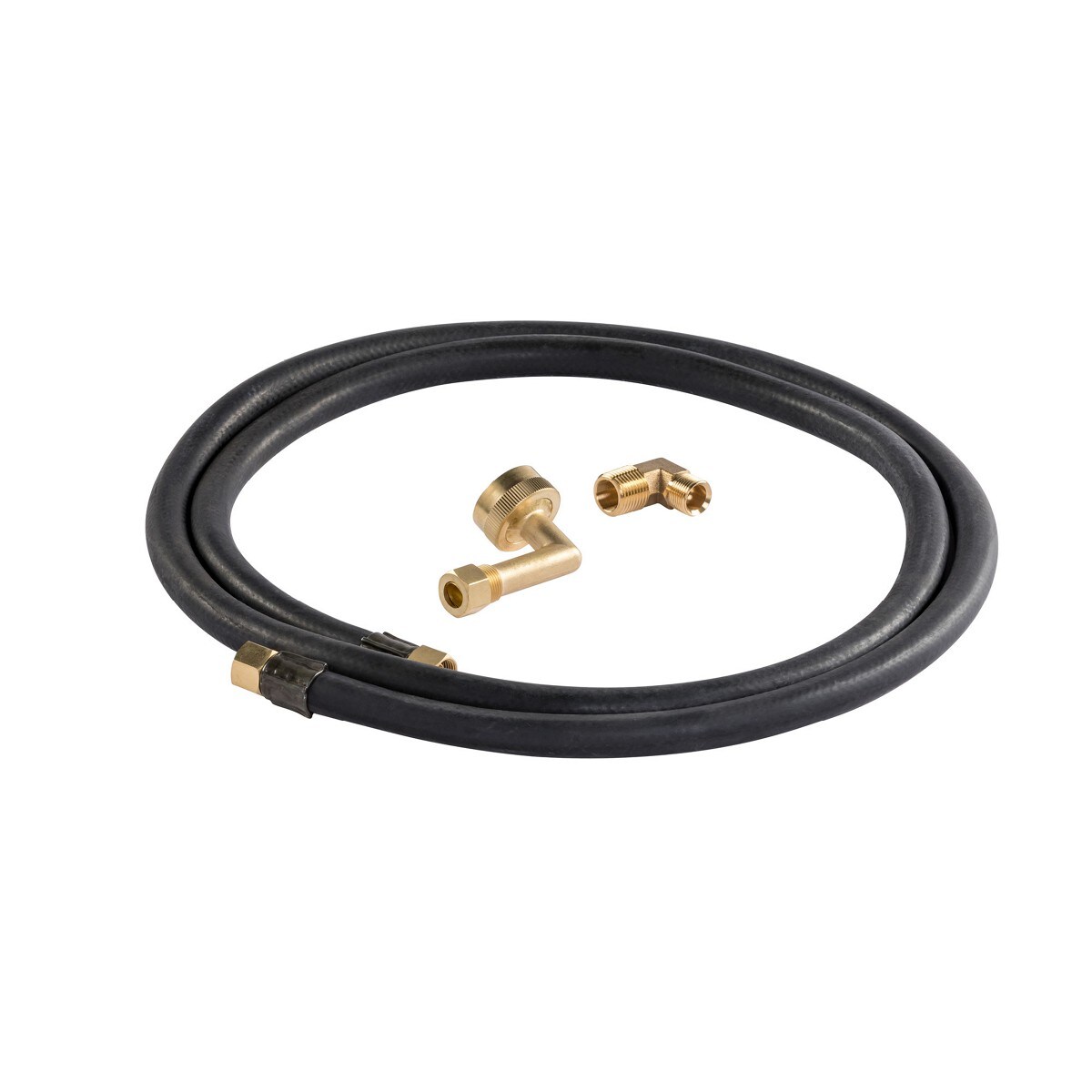 Dishwasher Fill Hose Kit of 6' EPDM water supply line with 3/8" compression fitting (2), 3/4" gooseneck, 3/8" elbow