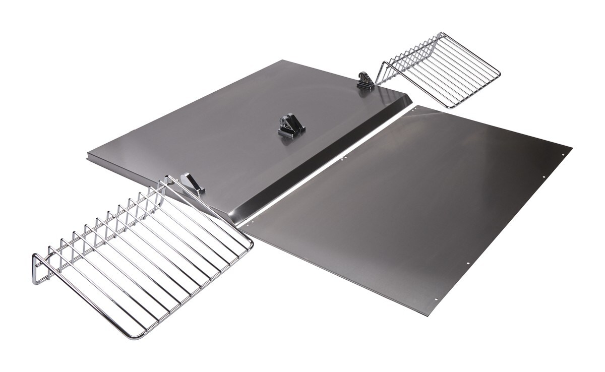 30" Range Hood Backsplash Kit with Dual Position Shelf, Stainless Steel, fits JXW9030KWP and JXU9130WP, Size: 20" H
