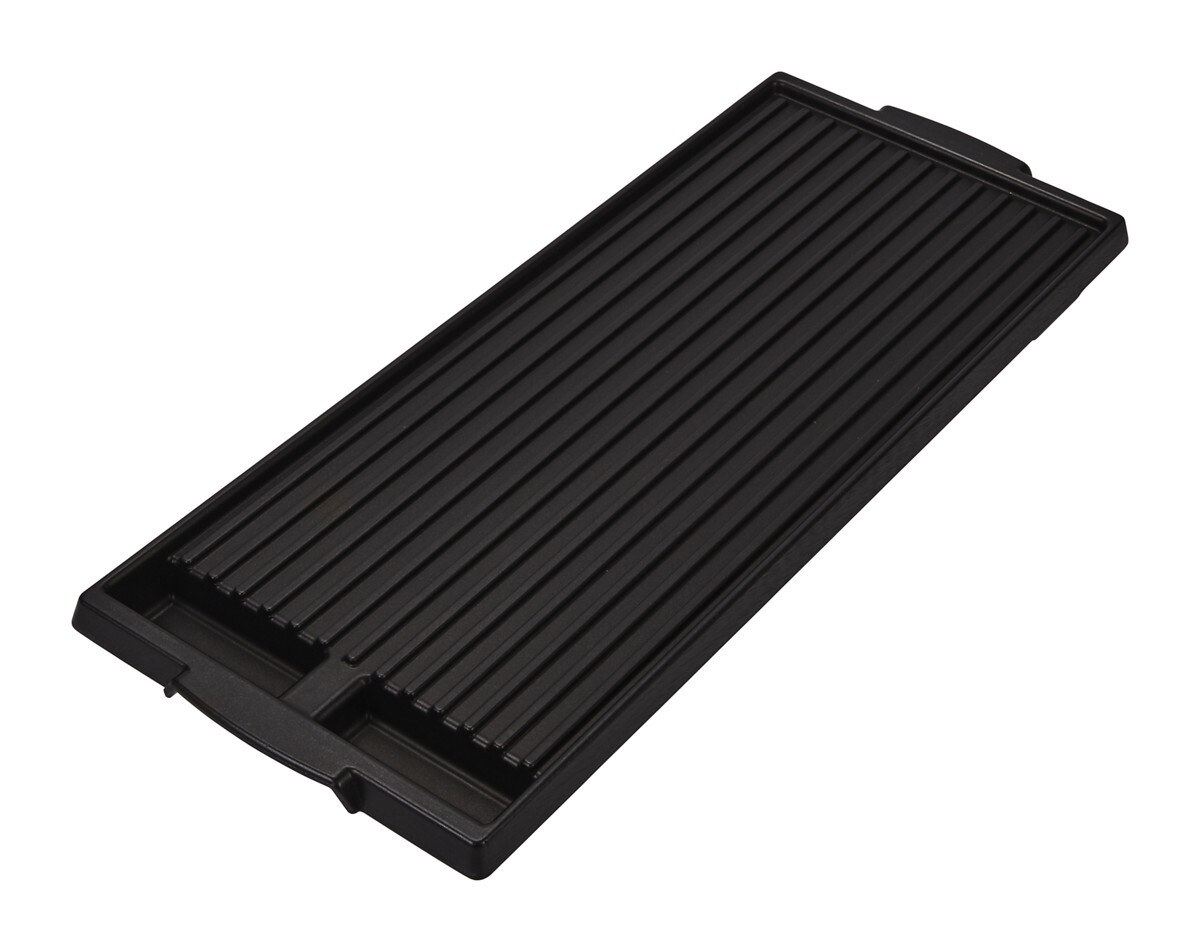 Range Grill Kit - Black with Non-Stick Surface Cast Aluminum and 2-Divided Grease wells (1 1/8-IN H X 7 3/4-IN W X 19 3/4-IN D)